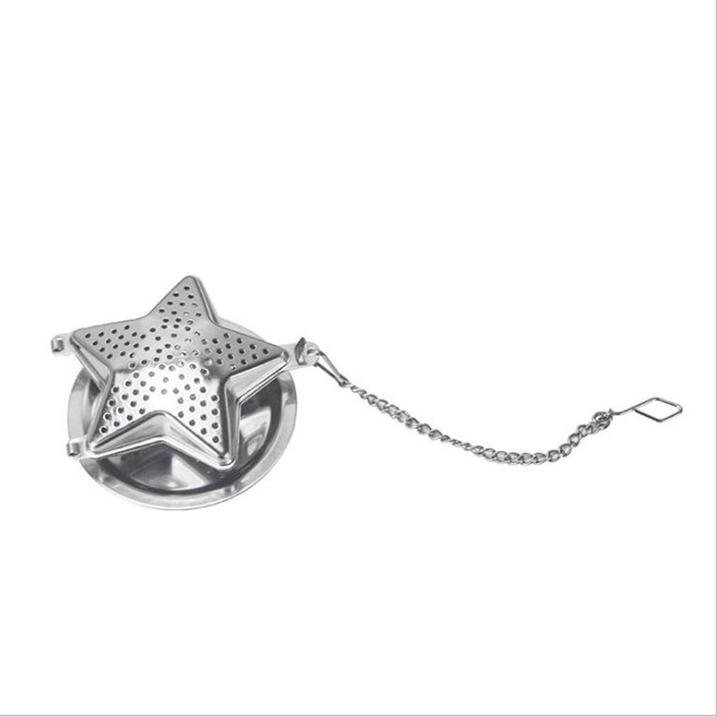 Five-pointed Star Shape Tea Maker With Chain Stainless Steel Tea Drainer Tea Strainer Tea Ball