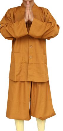 Unisex buddhistiske munke kostume shaolin tempel tøj kåbe zen tøj buddhisme meditation lohan tøj læg munke kostume: Gul / S