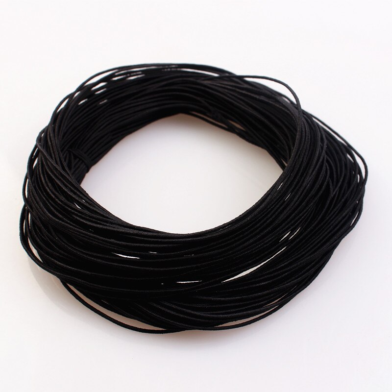 1mm 24M Geflochtene Elastische Schnur Perlen Themen Stretch String Stoff Crafting Schnüre für Schmuck Machen 23 Farben: Black