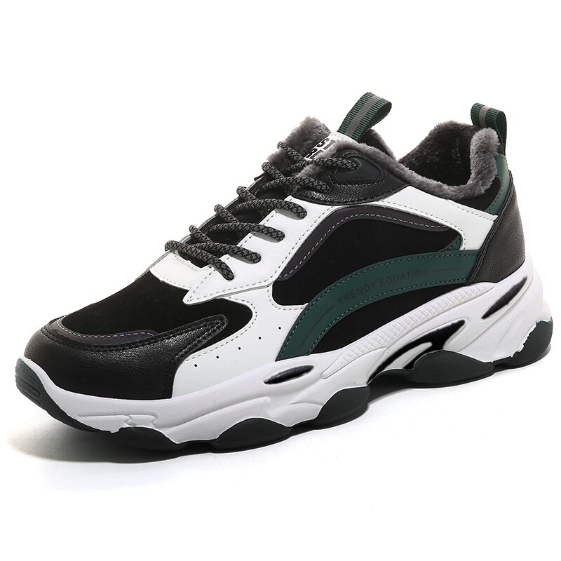 Dikke zolen trendy schoenen herenschoenen warme winter heren casual schoenen veterschoenen slijtvaste heren sportschoenen schoenen voor heren: Groente / 10