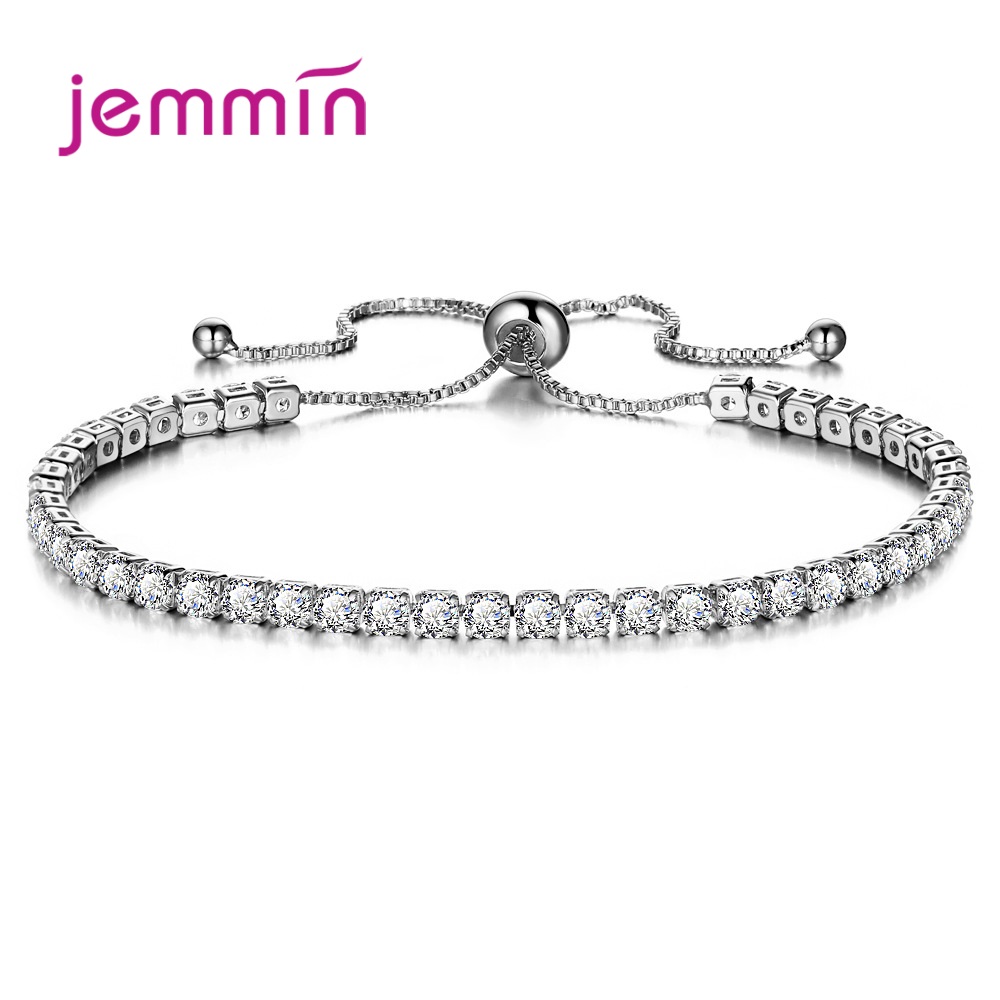 Heißer Silber Armband Zirkon Frauen Glanz Kristall Braut Armreif Delicate Hochzeit Einfache Schmuck Freies: White / Silber