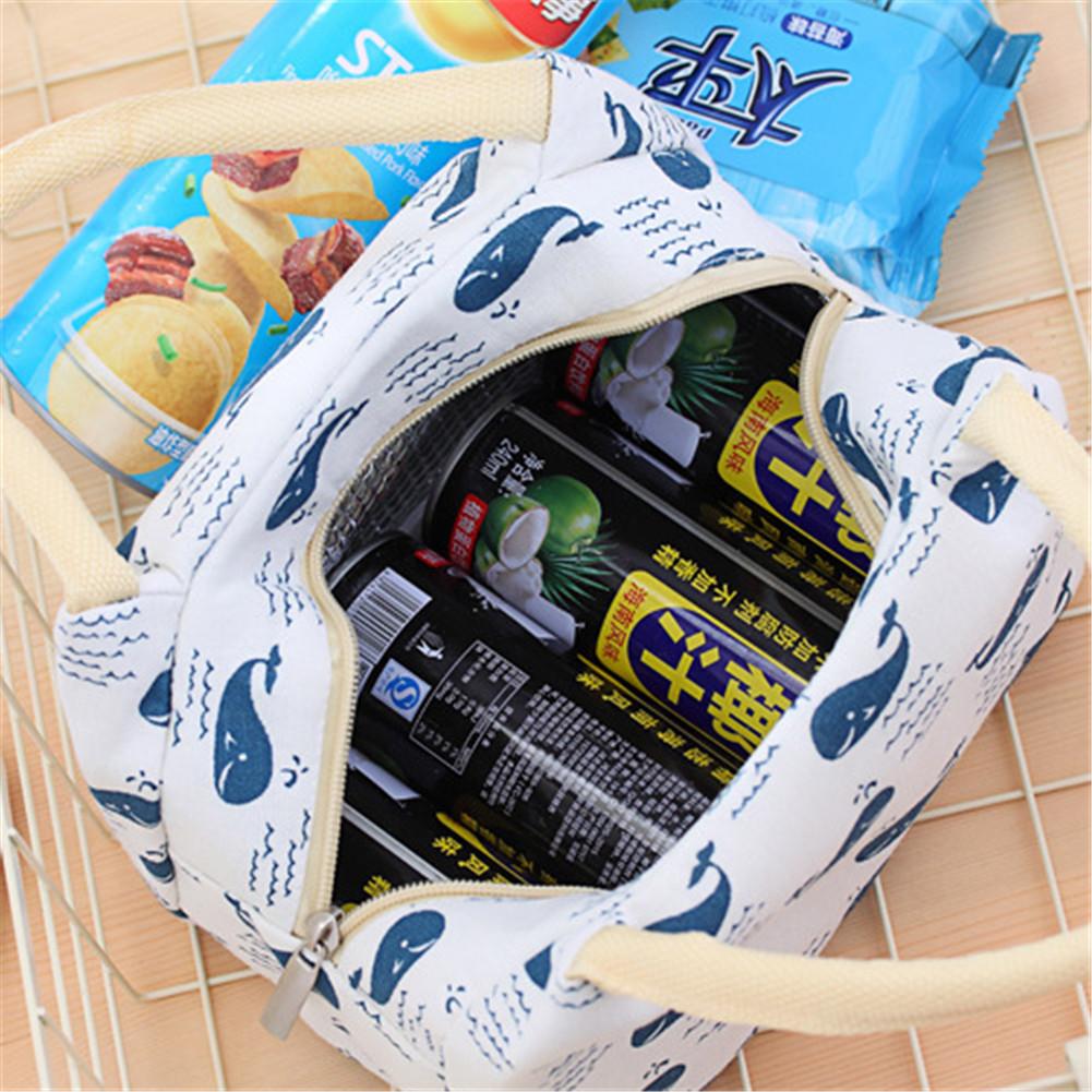 Lunchtas thermisch geïsoleerde tas katoenen linnen geïsoleerde thermische canvas draagbare lunchtas #bw