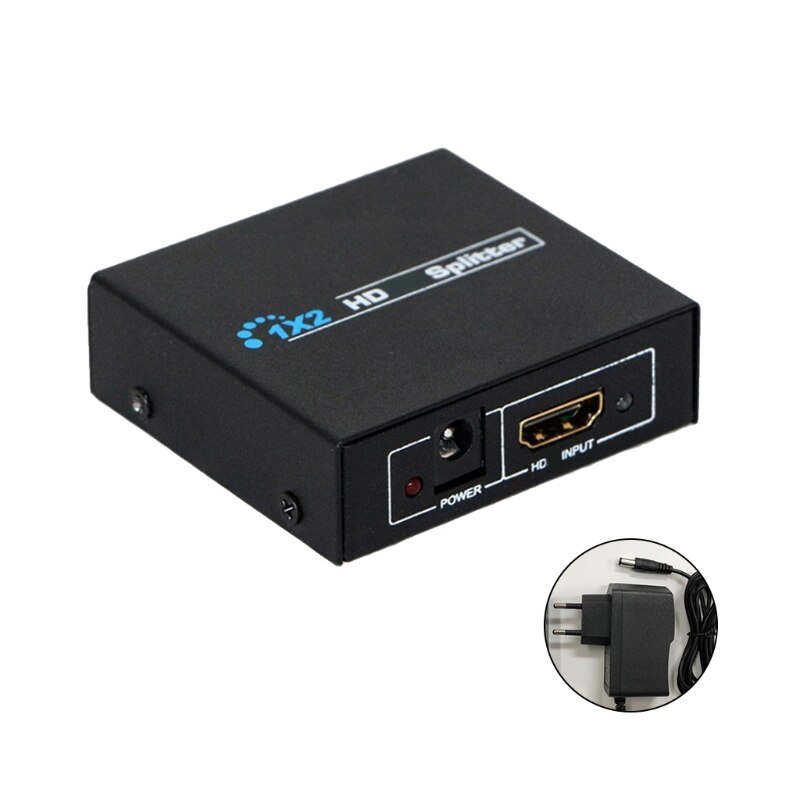 594F HDMI-compatible Splitter 1 in 2 Out Signal Decoder 1080P 4K 1x2 Power Signal Amplifier for 3D HDTV DVD PS3 X-box