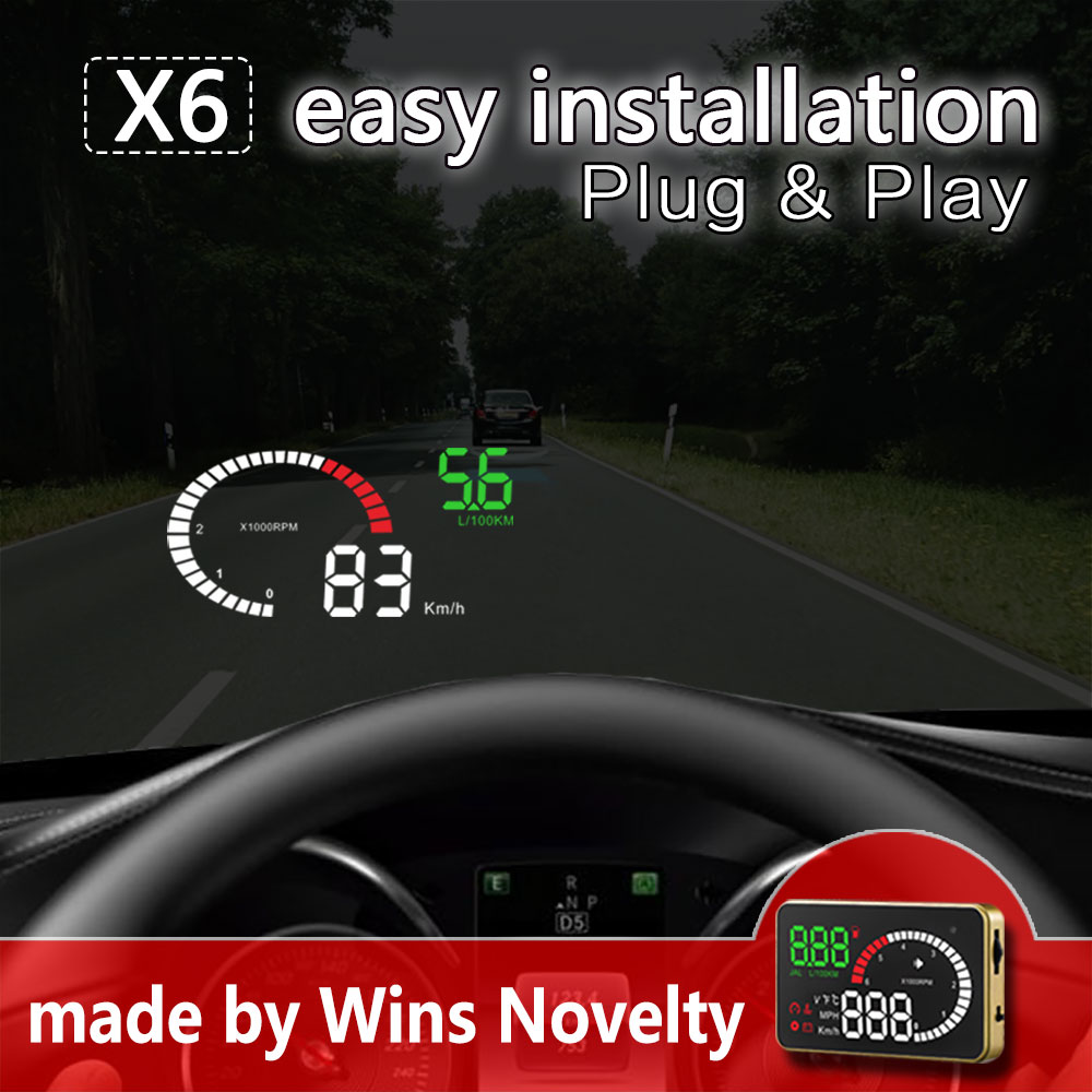 X6 Car HUD Head-Up Display OBD 2 GPS Digital Car Speedometer Alarm Speed Projector Warning Auto HUD OBD2 Display