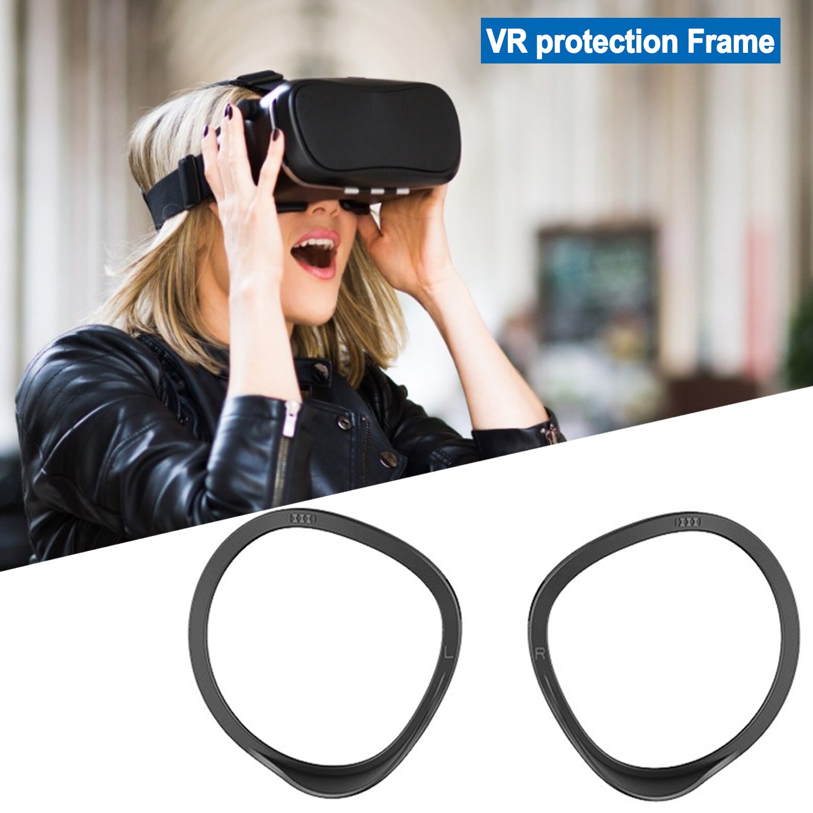 Vr lente anti-risco anel para oculus quest 2 óculos de proteção contra arranhões moldura len compatível para oculus quest 1/2 rift s