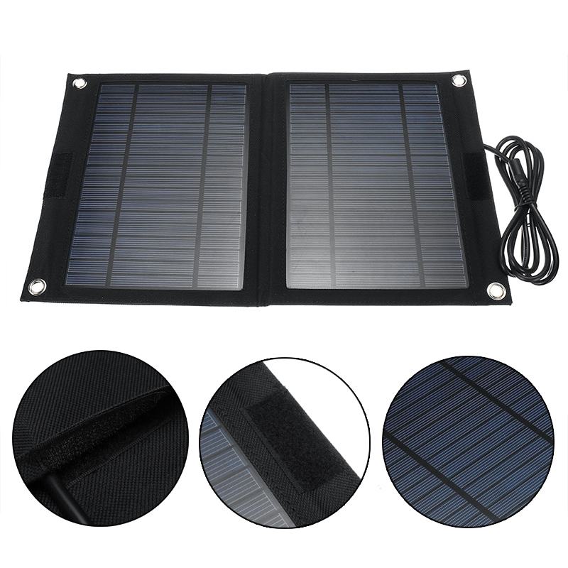 25W Solar Panel Portable Folding Foldable Waterproof Dual Output 12V/5V USB Solar Panel Charger Power Bank