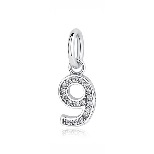 100% 925 Sterling Silver Classic Digital Women's Charm DIY Jewelry Pendant Jewelry: 791347CZ