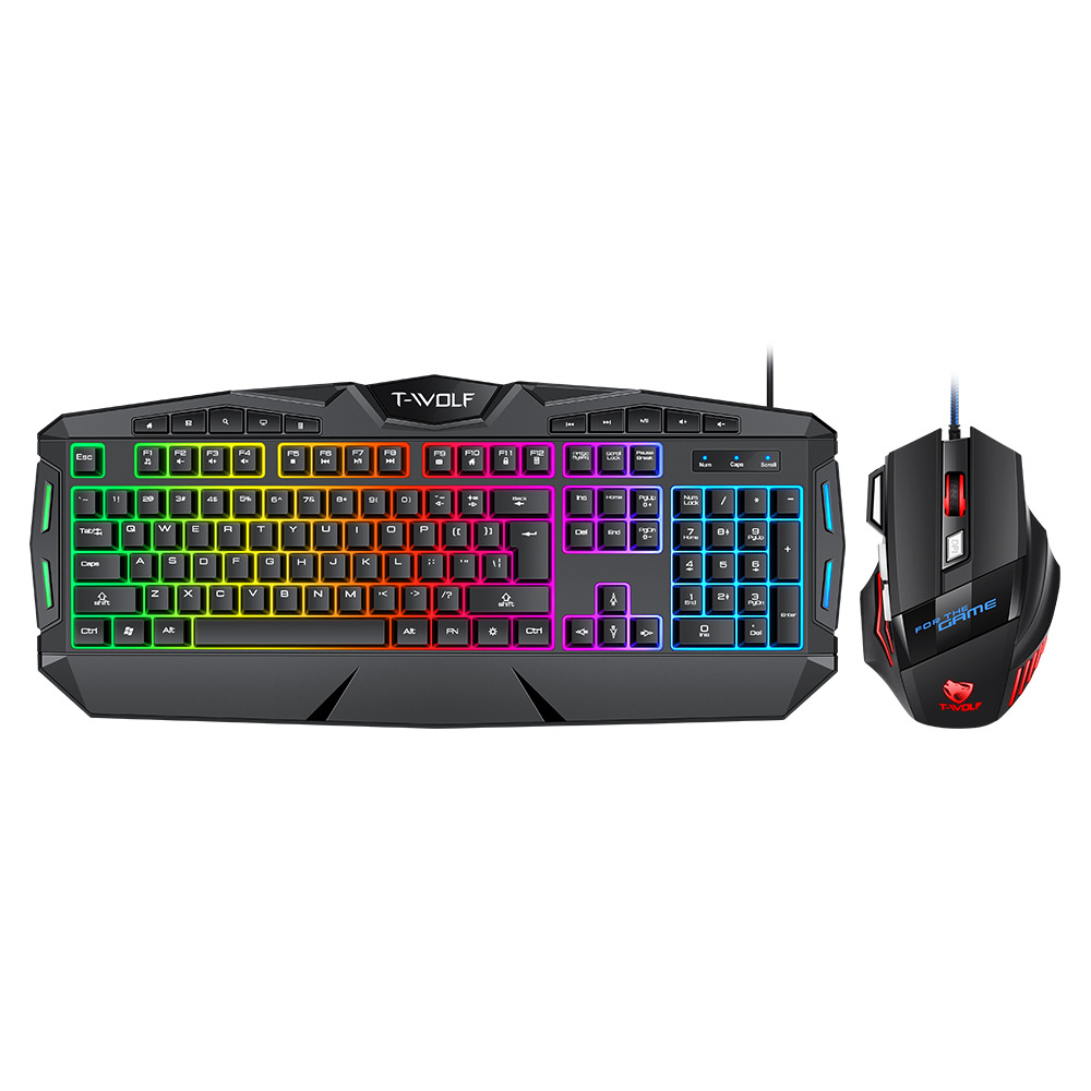 EAOR RGB Backlit Gaming Keyboard and Mouse Combos Mechanical Feel Keyboard Mouse Set Multimedia Keyboard for Laptop Desktop: Default Title