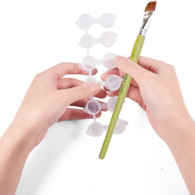 25 Strips Empty Paint Strips 150 Pots 3Ml Mini Paint Pot Pod Strips Arts Crafts Plastic &amp; 20 Strips 120 Pots 5Ml 6 Cups