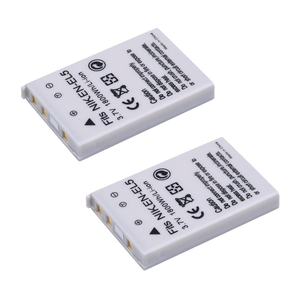 2 Pcs EN-EL5 ENEL5 Camera Batterij + Dual Usb Lader Voor Nikon Coolpix P530 P520 P510 P100 P500 P5000 P5100 p6000 3700 4200