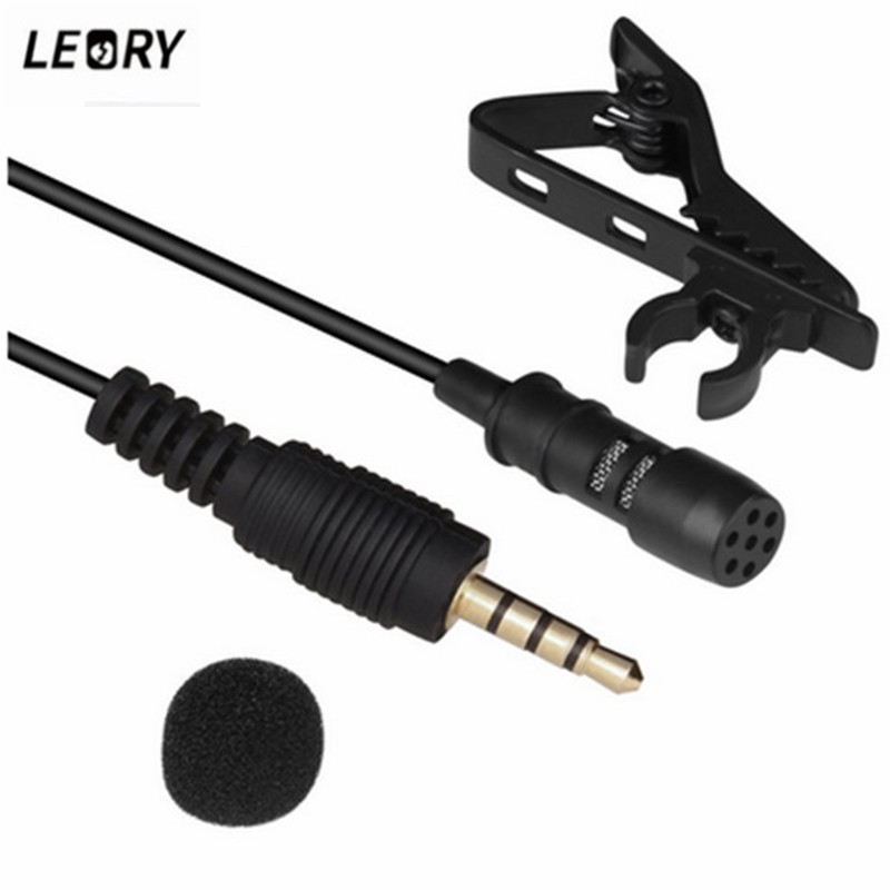 Leory Mini 3.5 Mm Jack Clip-On Revers Microfoon Lavalier Microfoons Wired Mic Voor Spreken Toespraak Condensator Microfone