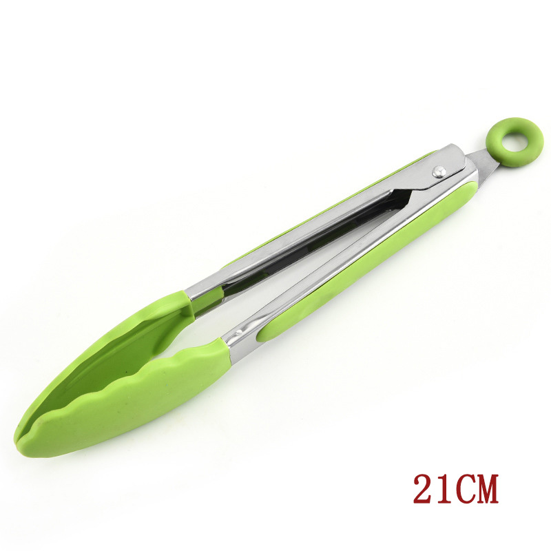 Pinces pour Barbecue en Silicone de alimentaire, pour Barbecue, ustensile de cuisine pour pain salade, accessoires pour Barbecue: Green