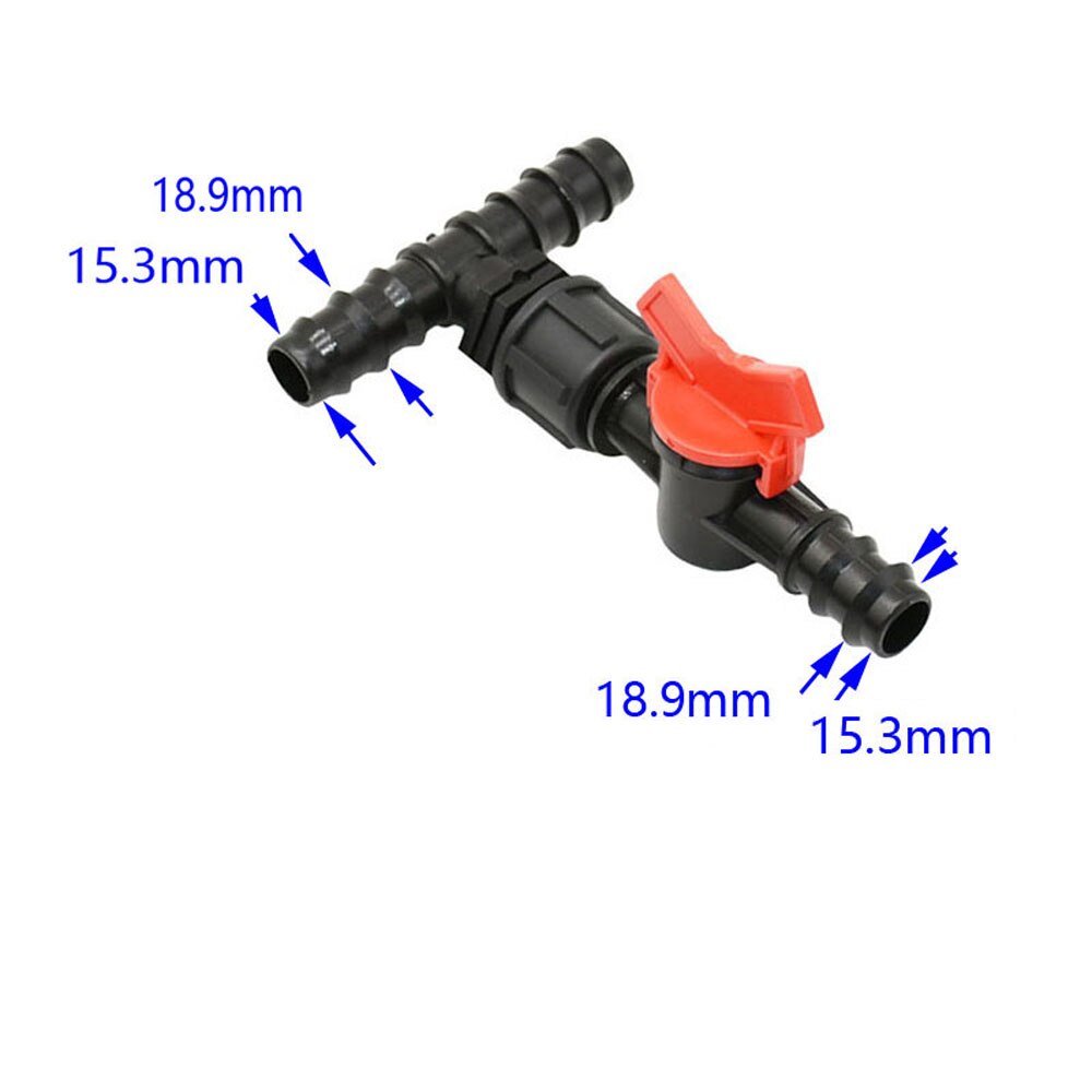 12mm 16mm 20mm PE Rohr T Anschlüsse mit Ventil 1/2 3/4 &quot;Reduzierung Garten Tippen Schlauch Splitter tropf Bewässerung Adapter 1PC