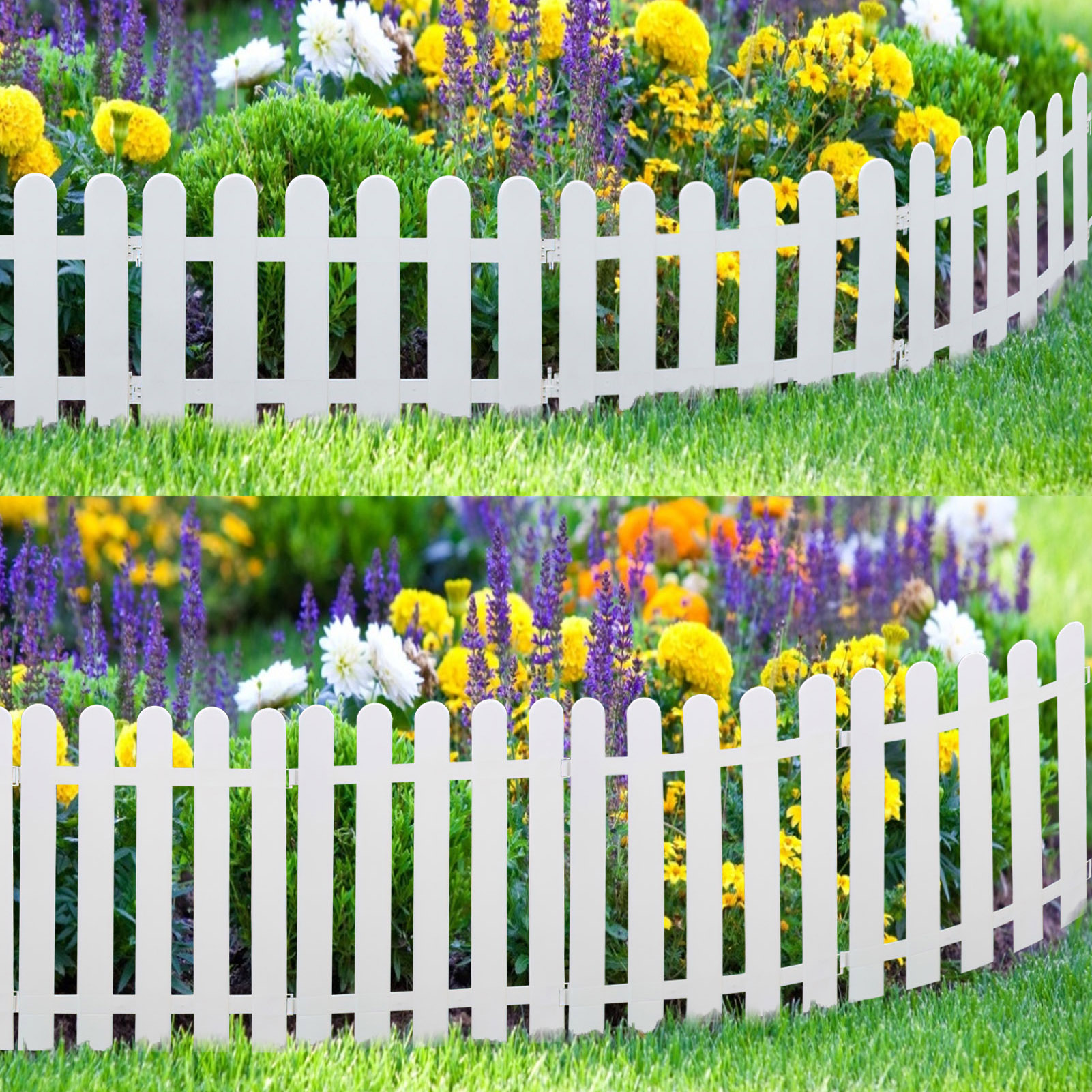 5PCS Garden Picket Fence Plastic Detachable Courtyard Indoor Garden Fence Lawn Wedding Garden Decoration Vegetable Small Fence