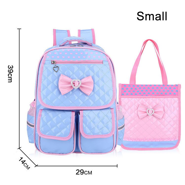 Leuke Rugzak Schooltas Voor Meisjes Pu Waterdichte Schooltassen Voor Meisjes 1-3-6 Grade Orthopedische Schooltas voor Meisjes: Small-Blue 1 Set