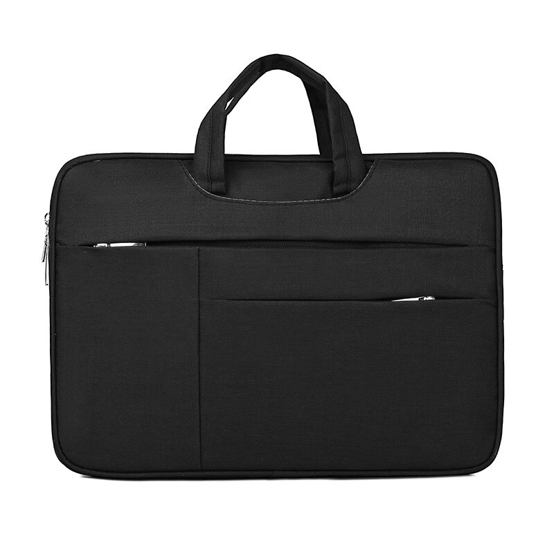 Crossten 15.6 inch Laptop Briefcase Men Women Waterproof Handbag Large Capacity Portable Thin Super slender Messenger bag: B Black