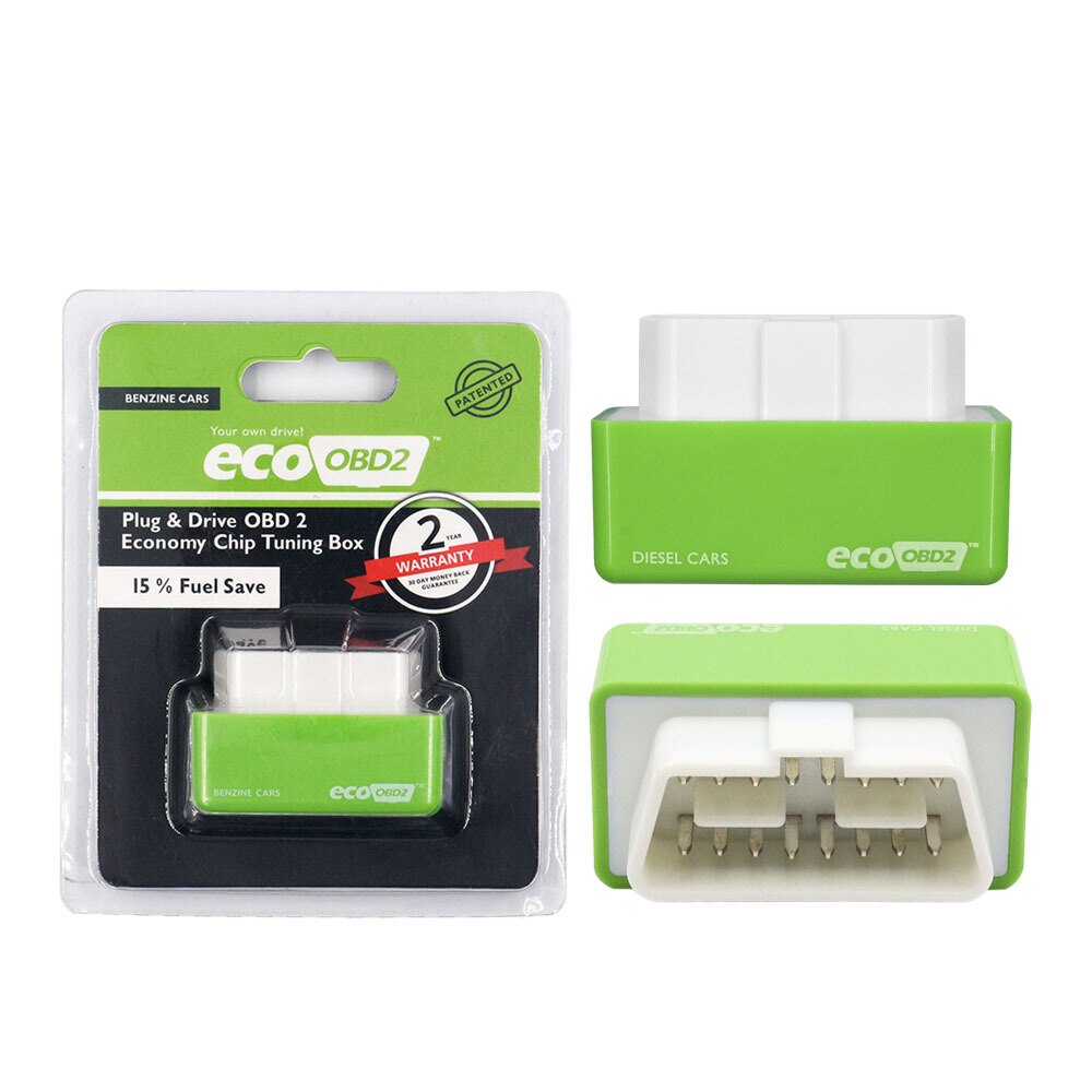 Nitro obd 2 ecoobd 2 15%  bränsle spara mer ström ecu chip tuning box nitroobd 2 eco obd 2 för diesel bensin bensin bil plug & driver: Grön