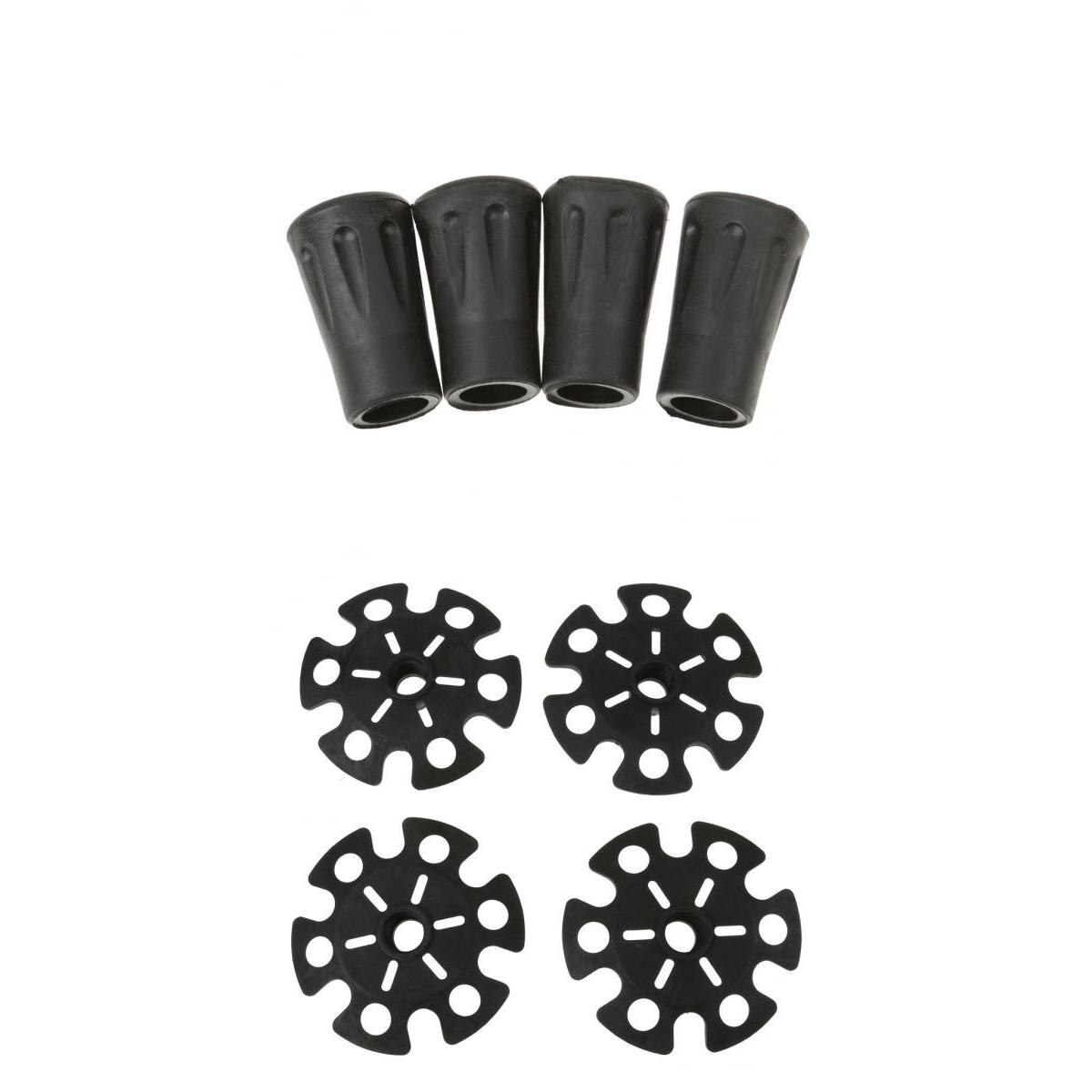 4 Set Rubber Snowflake Snow Basket + Trekking Poles Cap Walking Stick Tips Mountaineering Device Hiking Walking Sticks Access