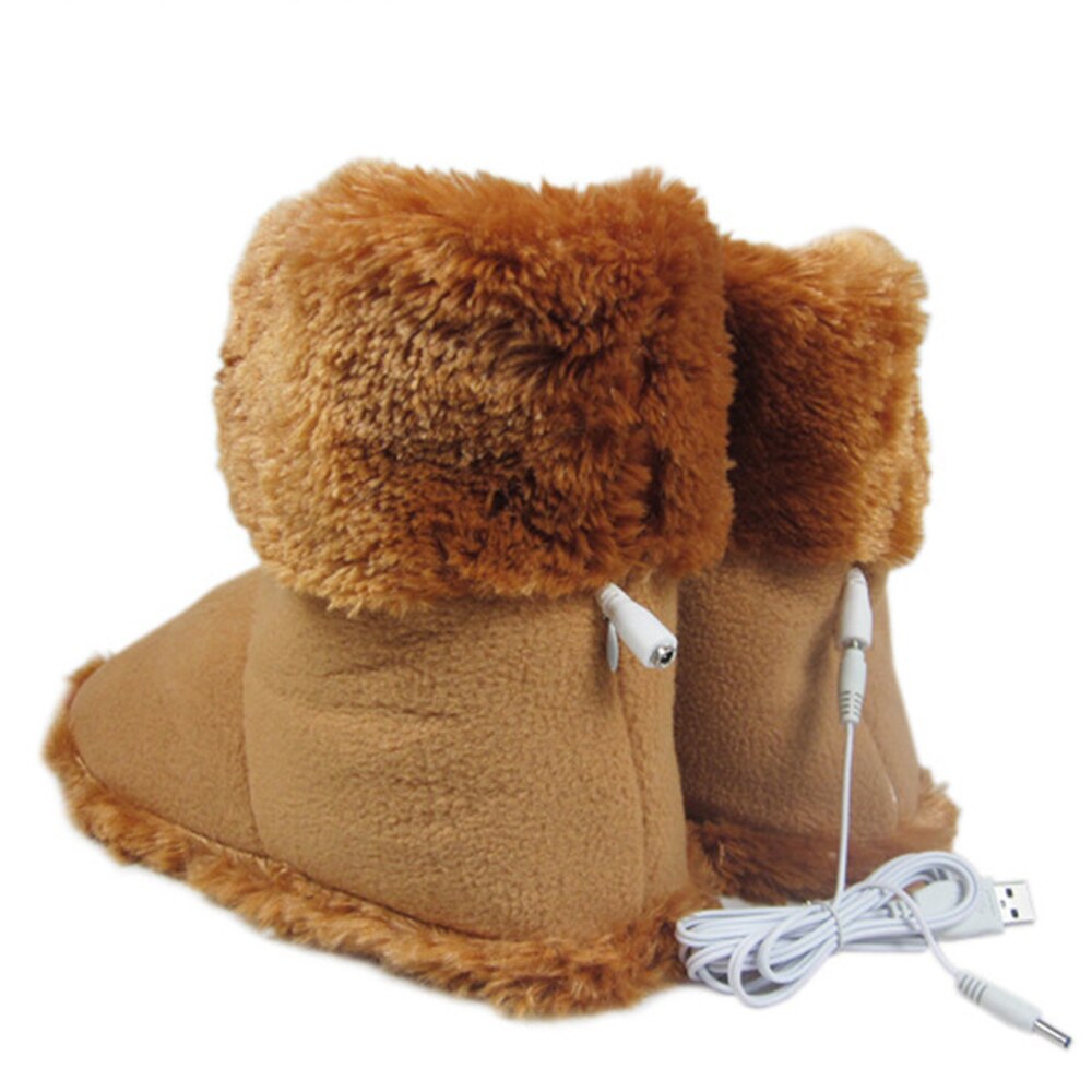 Chaussures chauffantes électriques d'hiver chauffe-pieds bottes chauffantes lavables détachables USB rechargeables pour le bureau à domicile