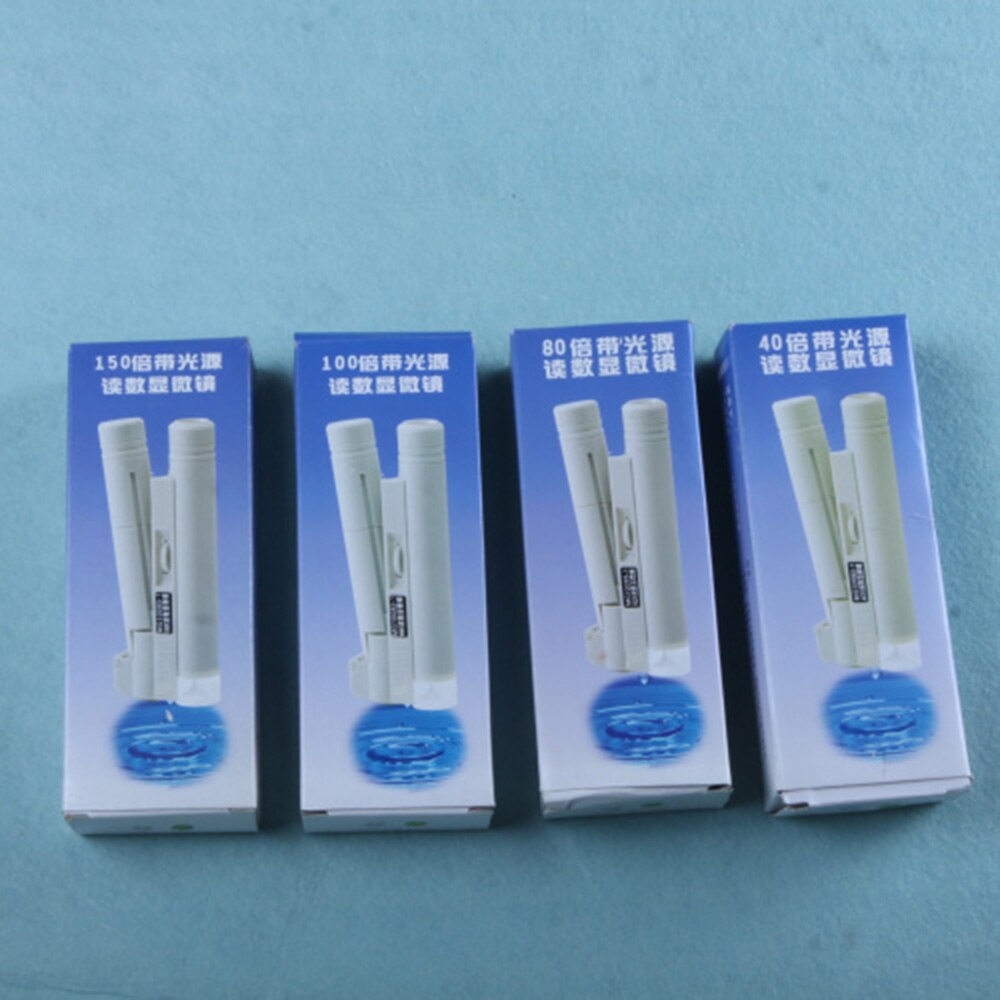 Mini LED 40/80/100/150X Foldable reading Magnifying glass, Magnifier LED light microscope with Measuring Sacle line