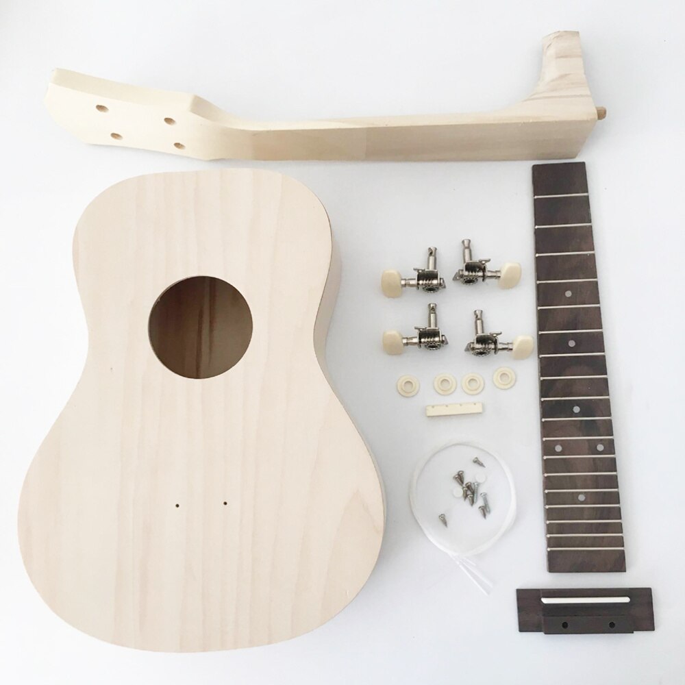 1PC DIY Kit Small Guitar 21 Inch Easy to Install Musical Instrument DIY Ukulele Hawaii Ukulele for Handcraft