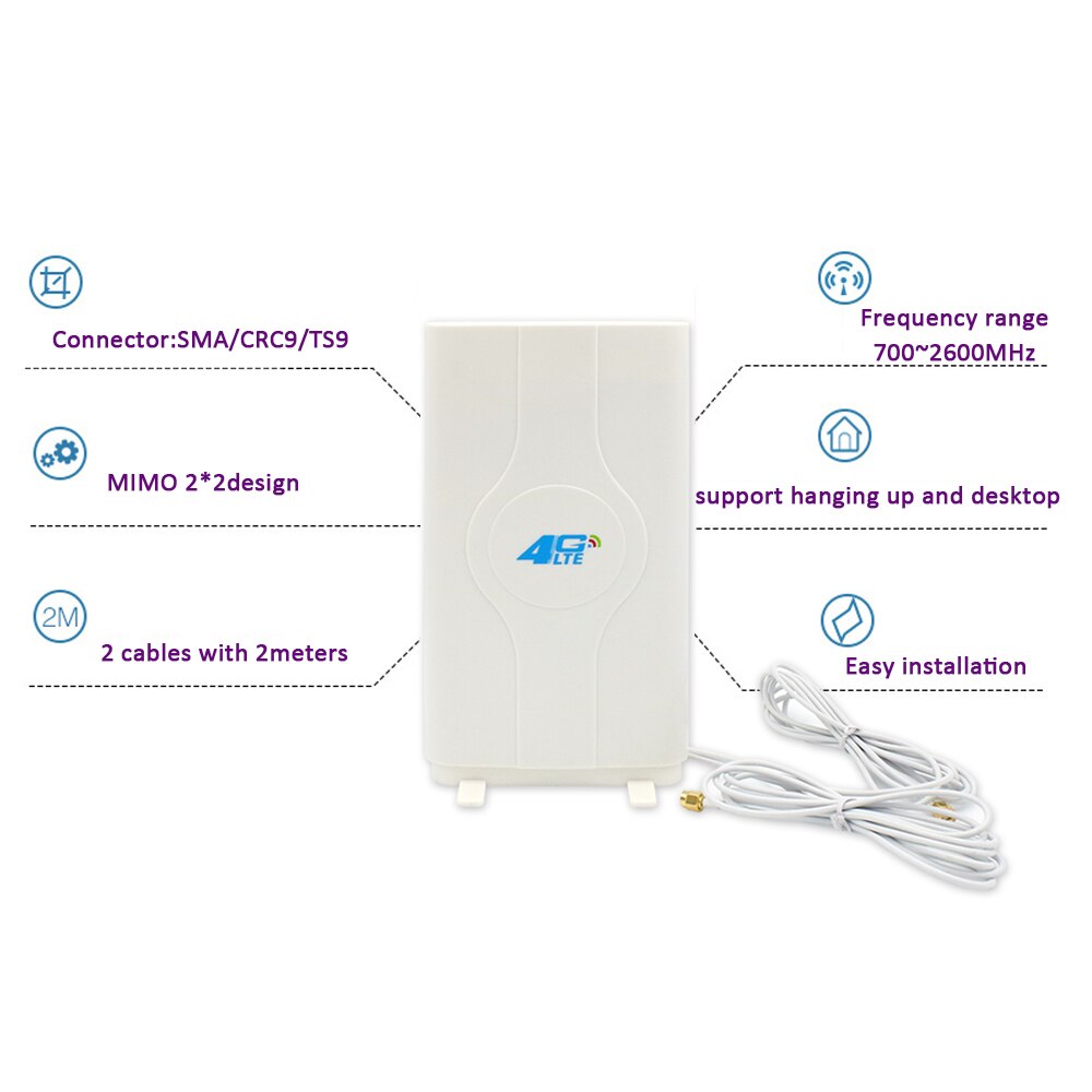 3G 4G LTE antenne LTE mimo Antenne 2 * SMA-männlich TS9 CRC9 Stecker mit 2M 700 ~ 2600Mhz 88dBi für Huawei B315 E3372 E8372 router