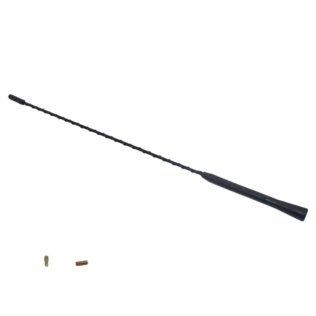 Antenne de voiture en métal véritable | Mât universel noir de 16 pouces à visser court