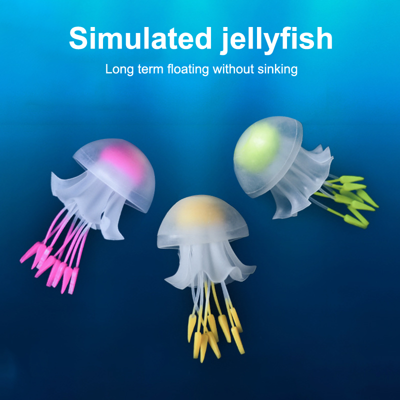 Silikon gefälschte Quallen künstliche Ornamente Aquarium Dekoration leuchtende Aquarium Landschaftsbau Dekoration Aquarium Zubehör