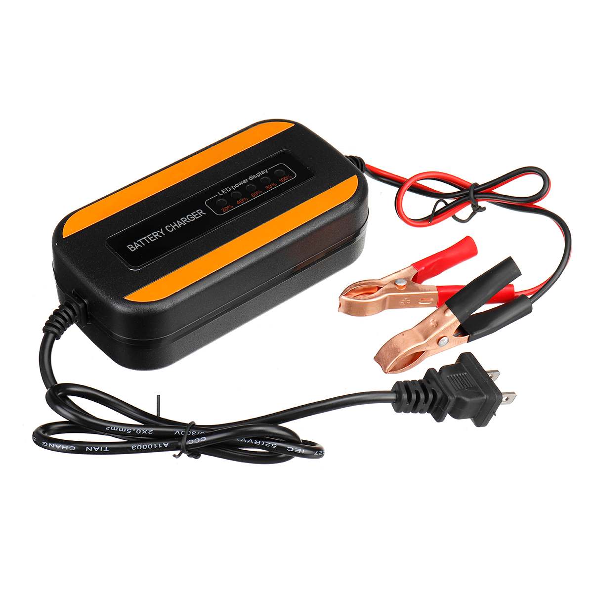 12V Car Battery Charger Maintainer AGM Charger Jump Starter Battery-chargers Digital LCD Display for Motorcycle ATV