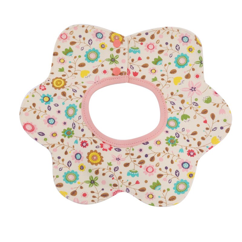 Baby Waterdichte Bib 360 ° Draaien Puur Katoen Huidvriendelijke Schortje Hexagon Bloemvorm Cartoon Vlekken Multifunctionele voeden Sjaal: Colorful flowers