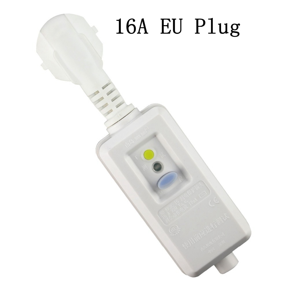 16A 220V 240V EU Plug GFCI Leakage Protection Safety RCD Socket Adaptor Home Circuit Breaker Cutout Powers Trip Switch
