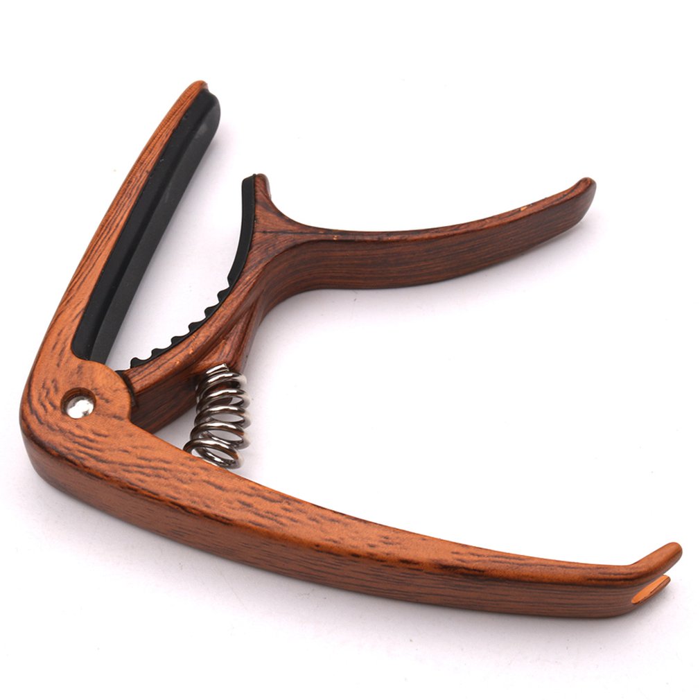 Offre spéciale guitare bois d'olivier pics guitare plate et Concave Capo pics ensemble bois Grain Capo bois pics Folk classique ukulélé Capo