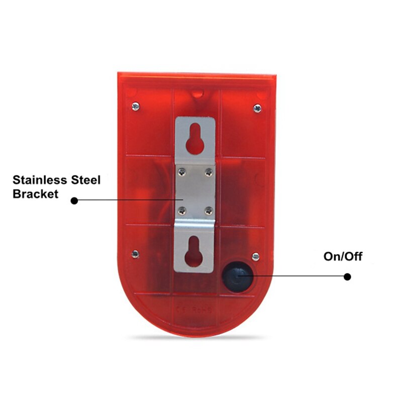 Security Alarm Solar Power Siren With Strobe IP65 Waterproof 110dB Loud Siren Built-in PIR Motion Sensor For Home Yard Outdoor