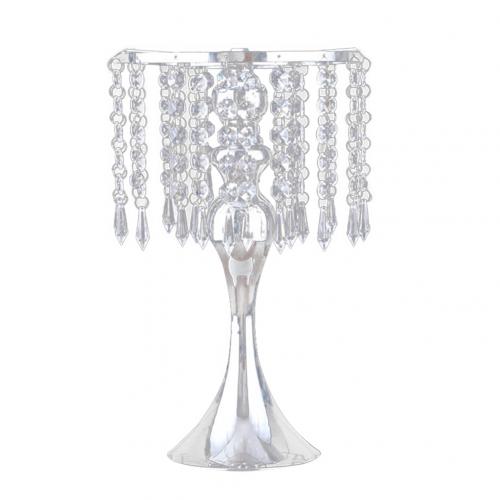 Lysestage blomst lysestager kandelabre guld sølv lysestage med kvast bryllupsdekoration fest ornament hjem indretning: Sølv