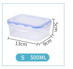Kitchen Bento Box Meal Storage Food Prep Lunch Box Refrigerator Crisper For Kids School Dinnerware Set Outdoor Picnic: 500ml