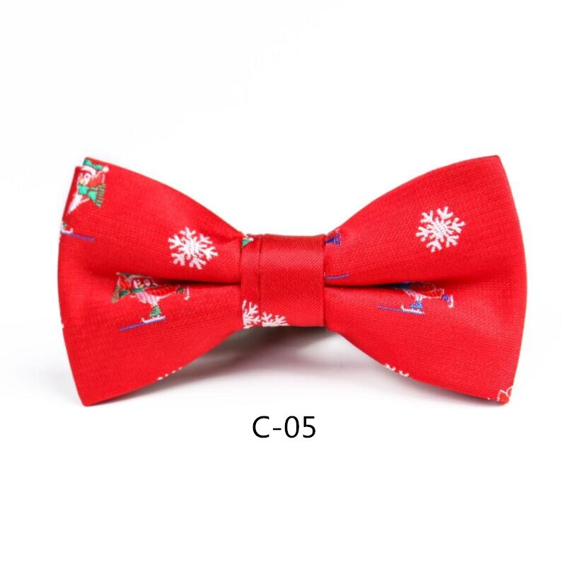Rbocott jul fluga barn snöflinga julgran mönster röd fluga för pojkar barn fluga storlek 9cm*4.5cm: 05