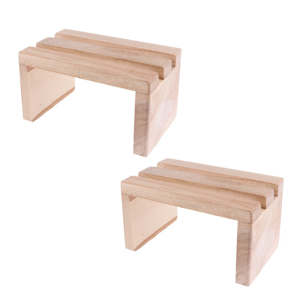 2 Stuks Hout Voet Stap Kruk Platform Voor Voeten Spa Bad Vat Emmer Wastafel Bad Toiletbril Onder Bureau 20.4x12.4x11cm