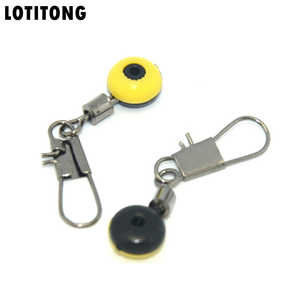 LOTITONG 20Pcs Space Beans Fishing Connector Float Connector Rolling Swivel Fishing Supplies with Box Carry Fishing Tackle tool