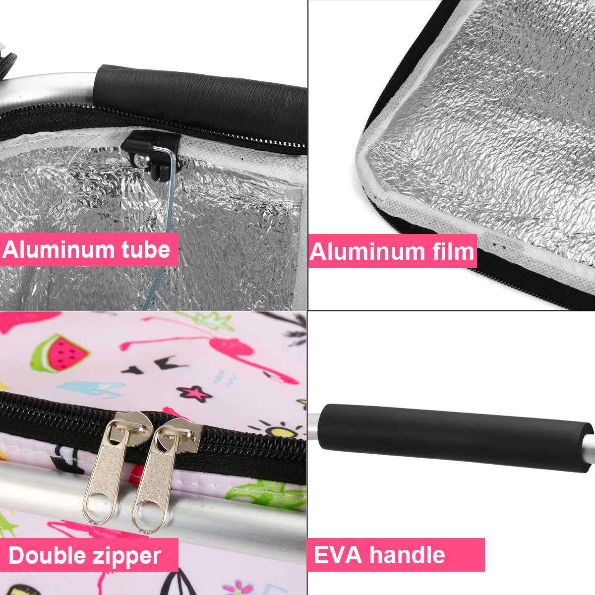 30L Tragbare Isolierte Mittagessen Tasche Kasten Falten Karikatur Gedruckt Mittagessen Tasche Picknick Tote Kühltasche Lebensmittel Wein Kasten