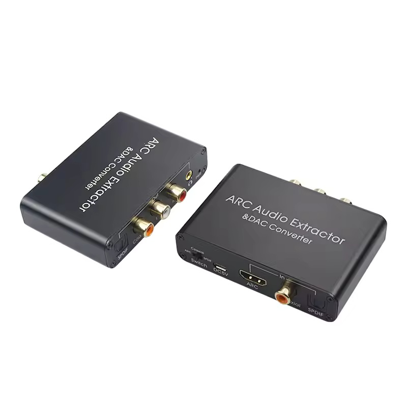 Extractor de Audio HDMI ARC DAC ARC L/R Coaxial SPDIF Jack Extractor convertidor de canal de retorno para fibra RCA 3,5mm auriculares para TV