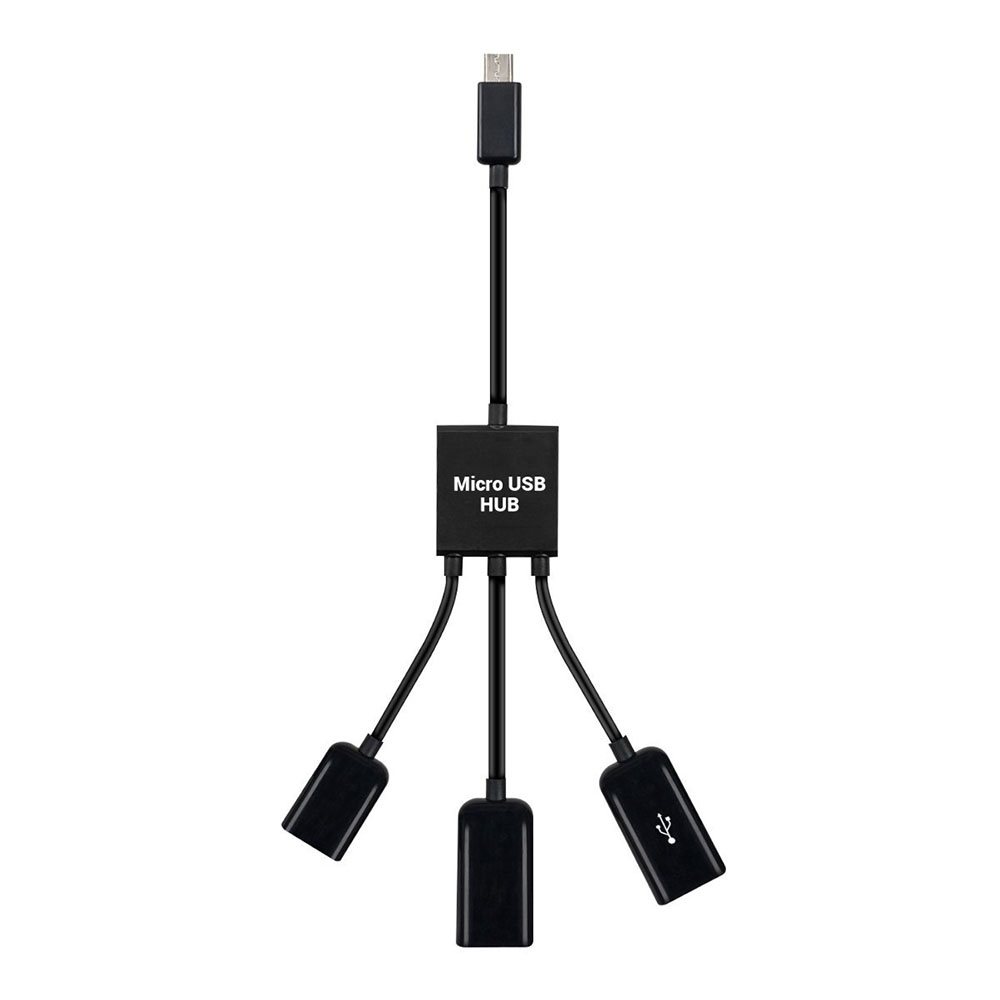 3in1 Micro USB OTG Hub Adapter Voor Smartphone/Tablet Micro USB Splitter Compatibel Met Apple, Samsung, lenovo, Asus