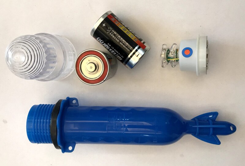 Posidon 25cm 3.0V Verschillende Kleuren Vissen Netto Signaal Licht Trekken Visnet Lamp Camping Outdoor Licht Vissen Float licht: Red-Blue 2 Colors