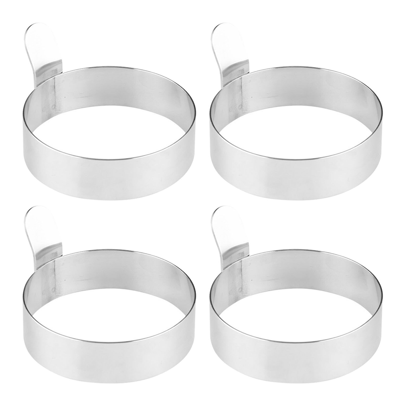 4pcs Kitchen Tool Shaper Maker Cooking Round Ring Home Frying Stainless Steel Pancakes Omelette Mold Non Stick Restaurant: L