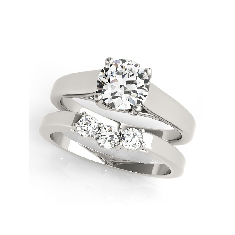 Set aus 925 runden silberringen mit je 1 karat für damen – trendiger verlobungsschmuck: 8