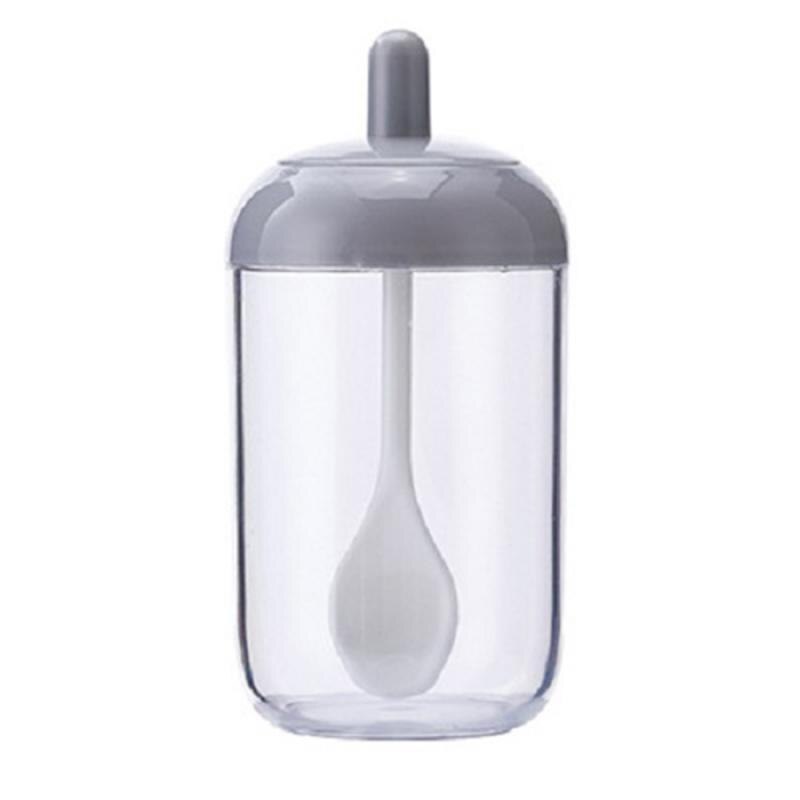 Seasoning Bottles Glass Condiment Storage Containers Condiment Pot Spice Jar With Spoon Honey Pot Oil Brush Bottle Dropping: gray