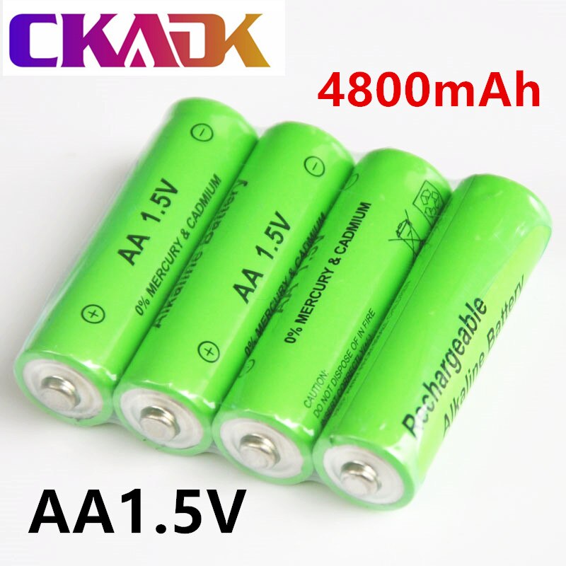 1-20pcs 1.5V AA battery 4800mAh Rechargeable battery NI-MH 1.5 V AA battery for Clocks mice computers toys so on