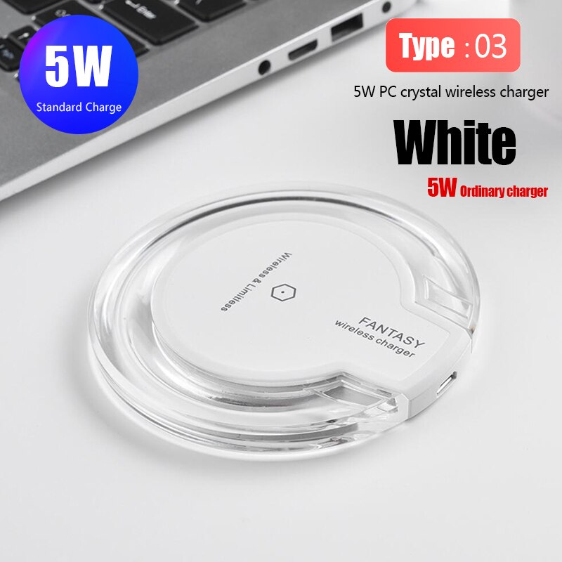 Dock di ricarica rapida in vetro metallico per caricabatterie Wireless Qi 15W per iPhone Samsung S20 S10 nota 10 ricarica rapida Super Wireless Huawei: 5W Crystal White