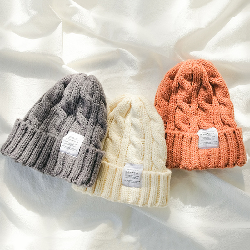 Warm Cashmere Knitted Beanies for Women Winter Hat Soft Cap Brand Ladies Wool Beanie Slouchy Gorras Cotton Hats