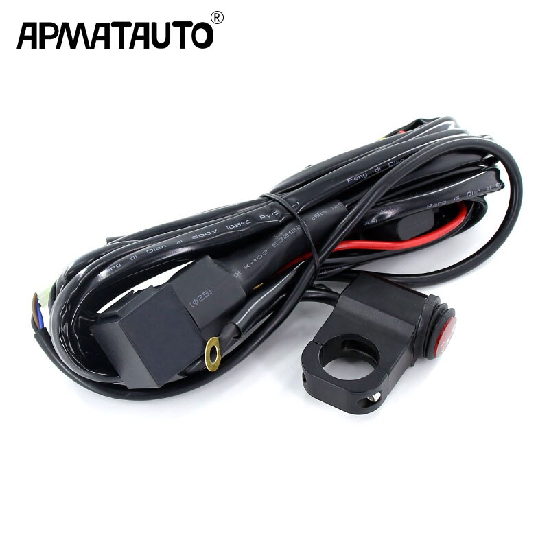 Apmatauto Motor Auto Licht Draad 12V 24V 15A Kabelboom Relais Loom Cable Kit Zekering Voor Auto Rijden offroad Led Werklamp