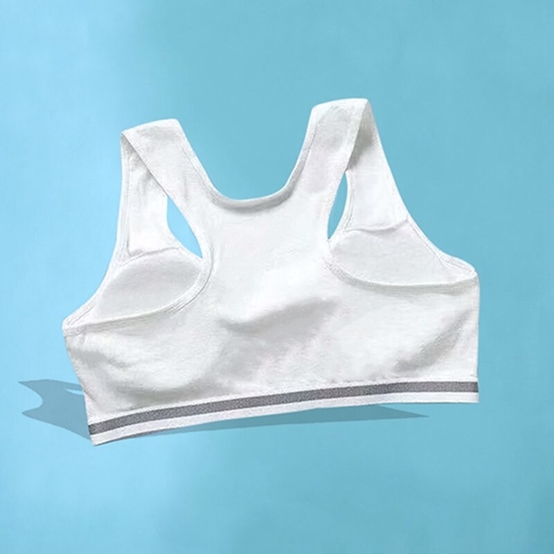 Wireless Girls Bras Panties Sets Cotton Underwear Sets Teenage Sports Training Bra 8-14Y Puberty Student Camisole Vest Panties